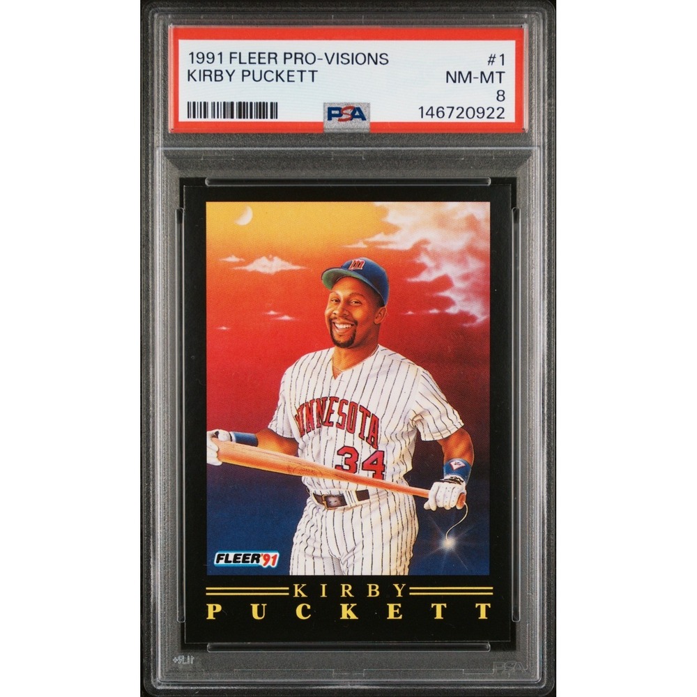 1991 FLEER PRO-VISIONS #1 Kirby Puckett PSA 8 NM- MINT pro vision insert low pop